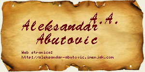 Aleksandar Abutović vizit kartica
